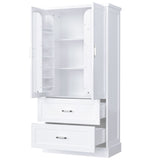 Tall Bathroom Storage Cabinet, Cabinet with Two Doors and Drawers, Adjustable Shelf, MDF Board, N725P178675K