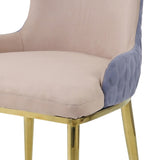Tan and Gold Sloped Arms Dining Chairs B062P186451