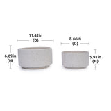 2 Pieces Ceramic Flowerpot, Modern Planter for Patio, Garden or Windowsills - Milk White W3273P322550