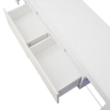 Modern White TV Stand, 20 Colors LED TV Stand w/Remote Control Lights W33131188