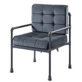 Grey and Sandy Grey Cushion Back Accent Chair B062P185736