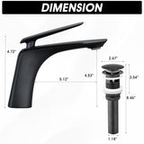Single Hole Bathroom Sink Faucet with Pop Up Drain and Water Supply Hose, Single Handle Bathroom W1224P227850
