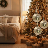 6PCS Set Christmas Ball Ornaments 3.9" Glass Hanging Balls for Tree Decor Holiday Party Set FBA 95151173