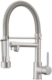 Commercial Style Kitchen Faucet with Pull Down Sprayer, Brushed Nickel Commercial Kitchen Faucet, W1932P300394