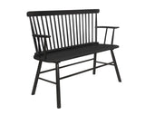 1pc Casual Farmhouse Relaxed Vintage Wood Spindle Back Bench Black Wooden Chair B011P284204
