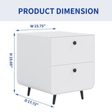 Modern Night Stand Storage Cabinet for Living Room Bedroom, Steel Cabinet with 2 Drawers,Bedside W252113552