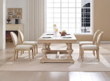 French Country Dining Chairs Set of 2, Upholstered Chairs with Round Back, Wire drawing and carving W3426P324272