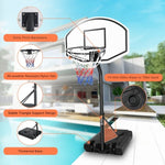 ZUN Portable Poolside Basketball Hoop Swimming Pool 3.1ft to 4.7ft Height-Adjustable Basketball System 12837257