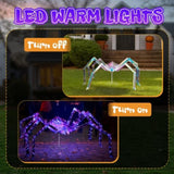 3FT Halloween Decorations Light Up Spider, Outdoor Halloween Decor Lighted Iridescent Spider, 62904187