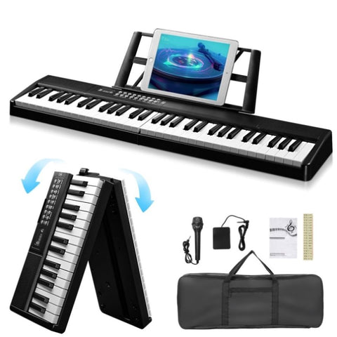 ZUN GEP-204 61Key Folding Piano Semi-Weighted Standard Keyboards Digital Piano 68889643