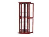 Corner Curio Cabinet Lighted Corner Display, Display Shelf Shelving Bar cabinet with Tempered 48787179