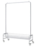 Garment Rack with Basket on Wheels Rolling Clothes Rack for Hanging Clothes Heavy Duty Garment W1903P203897