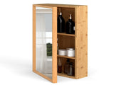 14"5.5"24" Bamboo Bathroom Medicine Cabinet with Mirror, Wall Mounted Storage Organizer, 03550723