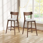 ZUN Wooden Bar Chairs Set of 2, Modern Soft Upholstered Kitchen Island Chairs, Counter Height Stool with W2582P197590