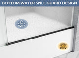 56"-60" W x 60" H Matte Black Frameless Single Sliding Shower Door, Bathtub Door, 5/16" T5595P616437
