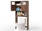 2-Door 3-Shelf MDF Toilet Cabinet with Melamine Finish Bathroom Vanity 23.23*8.66*66.93in Walnut 92221472