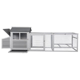 ZUN Wooden Chicken Coop Hen House with Doors for Ventilation, Runs and Nesting Box, Gray W2181P155331