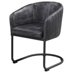 ZUN Anthracite and Matte Black Barrel Dining Chair B062P145579