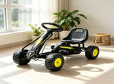 Black 3-6 Years Kids Pedal Go Kart Outdoor Racer Ride On Car, Adjustable Seat with Backrest, Boys 96191989