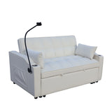 Modern Velvet Loveseat Futon Sofa Couch w/Pullout Bed,Small Love Seat Lounge Sofa with adjustable W2297P224266