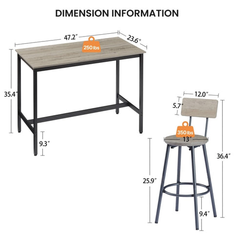 ZUN Pub High Dining Table 7 Piece Set, Industrial Style Pub Table, 6 PU Leather Bar Chairs for Kitchen 96296999