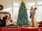 Prelit Pencil Christmas Tree, 9ft Premium Artificial Tree, Warm White Lights & Multi-color Realistic W2773P524790