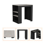 Kitchen Island Doyle, Three Side Shelves, Black / Ibiza Marble Color Finish B092123133
