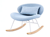 25.59"W x 33.66"D x 29.53"H Indoor Teddy Fabric Rocking Chair, Soft Fluffy Lounge Rocker with White 70114682