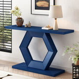 U_Style Modern Entryway Table with Innovative Hollow Hexagon Leg Structure and Premium Fir Veneer N711P241272V
