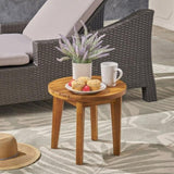 Outdoor 16" Acacia Wood Side Table, Teak Finish 62266.00