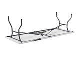 White 6 Foot Fold-in-Half Plastic Table, Indoor Outdoor, Scratch Resistant, Stain & UV Damage, 60713936
