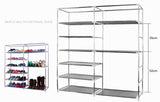 Double Rows 9 Lattices Combination Style Shoe Cabinet Gray 63823793