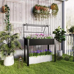 ZUN Black mini greenhouse with raised garden bed 59606394