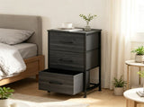 3-Layer Fabric Storage Cabinet, Vertical Narrow Dresser Tower with Smooth Metal Glide Drawers, 08299986