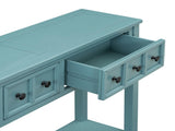 Rustic Entryway Console Table, 60" Long Sofa Table with two Different Size Drawers and Bottom Shelf 93964684