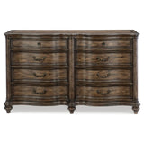 ZUN Traditional Dresser of 8 Drawers Classic Brown Oak Finish 1pc Wooden Formal Bedroom Furniture B011P173067