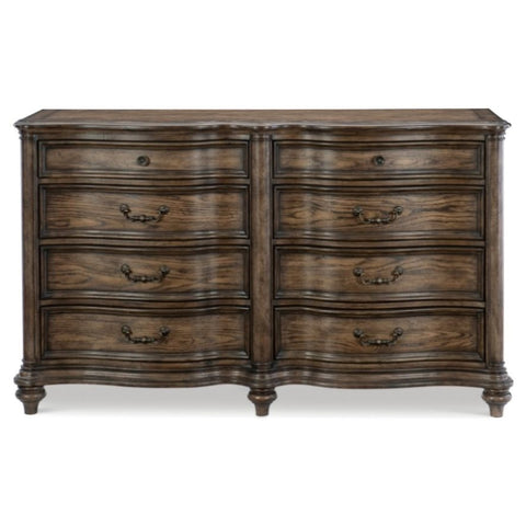 ZUN Traditional Dresser of 8 Drawers Classic Brown Oak Finish 1pc Wooden Formal Bedroom Furniture B011P173067