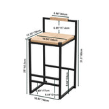 Set of 2 Bar Stools with Back Paper Woven Counter Height Dining Chairs for Kitchen, Home W1757104750
