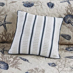 ZUN Brushed Microfiber Quilt Set with Throw Pillows Blue King B03597485