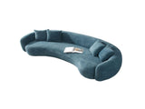 102'' Boucle Sofa Modern Sectional Half Moon Leisure Couch Curved Sofa Teddy Fleece Velet Blue W87694857