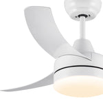 ZUN 42 inch indoor white ceiling fan with LED light W1367P146456