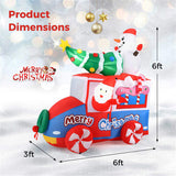 6ft Inflatable Santa Car - 5 LED Lights, IP44 Waterproof, Quick Self-Inflation, Festive Decor 35069235