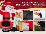 Christmas Inflatable Santa & Reindeer, 4 LED Lights, Waving Santa Design, Weatherproof 66771824