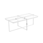 ZUN Minimalism rectangle coffee table,Golden metal frame with tempered glass tabletop 76024751