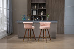 ZUN COOLMORE Swivel Bar Stools with Backrest Footrest ,with a fixed height of 360 degrees W153968287