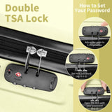 Luggage Set of 3, ABSPC Hardside Suitcase Sets with TSA Lock 4 Spinner Wheels, Lightweight Trolley 14399638