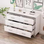 ZUN Elegant High Gloss Dresser with Metal Handle,Mirrored Storage Cabinet with 6 Drawers for N733P205355K