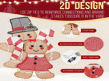 Set of 2 Lighted Gingerbread Man and Candy Cane Christmas Decorations, Pre-lit 2D Holiday Decor with 30550449