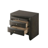 Wooden Nightstand with 2 Drawers and 1 Tray, Gray Oak B016P253013