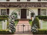 134.5*58.5*213cm Arc Roof Double Layer With Door Wrought Iron Iron Arch Courtyard Black 03609529